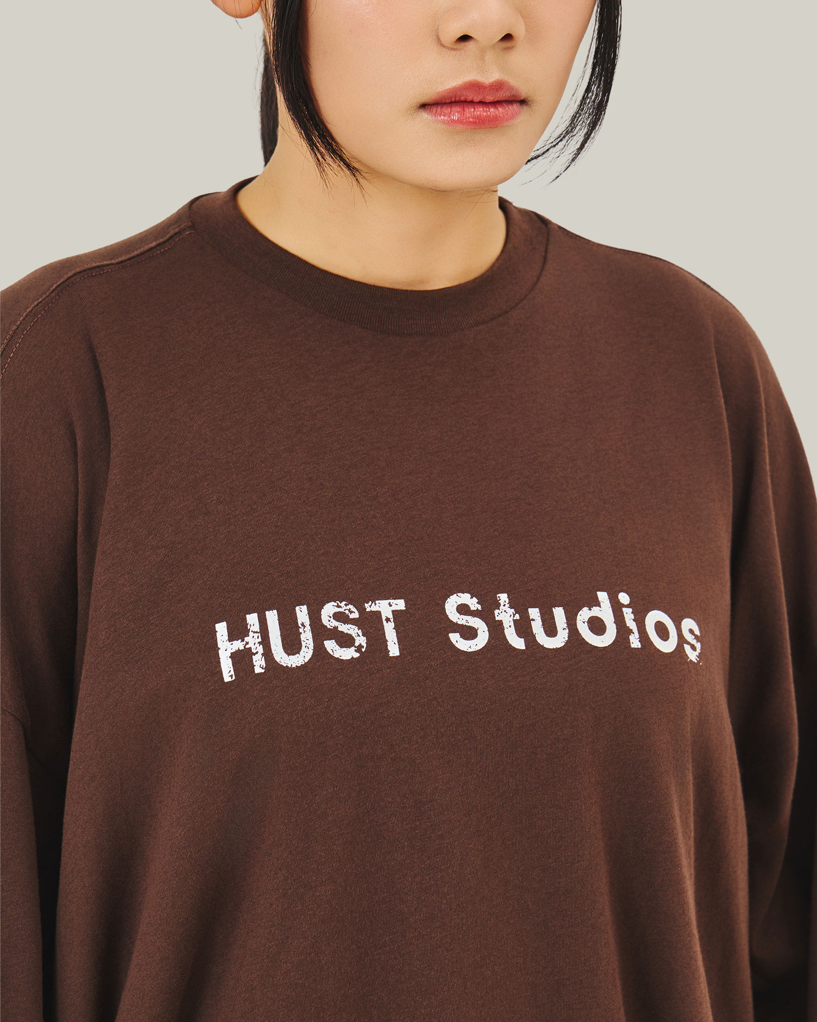 HUST Studios Long-Sleeve T-Shirt in Brown
