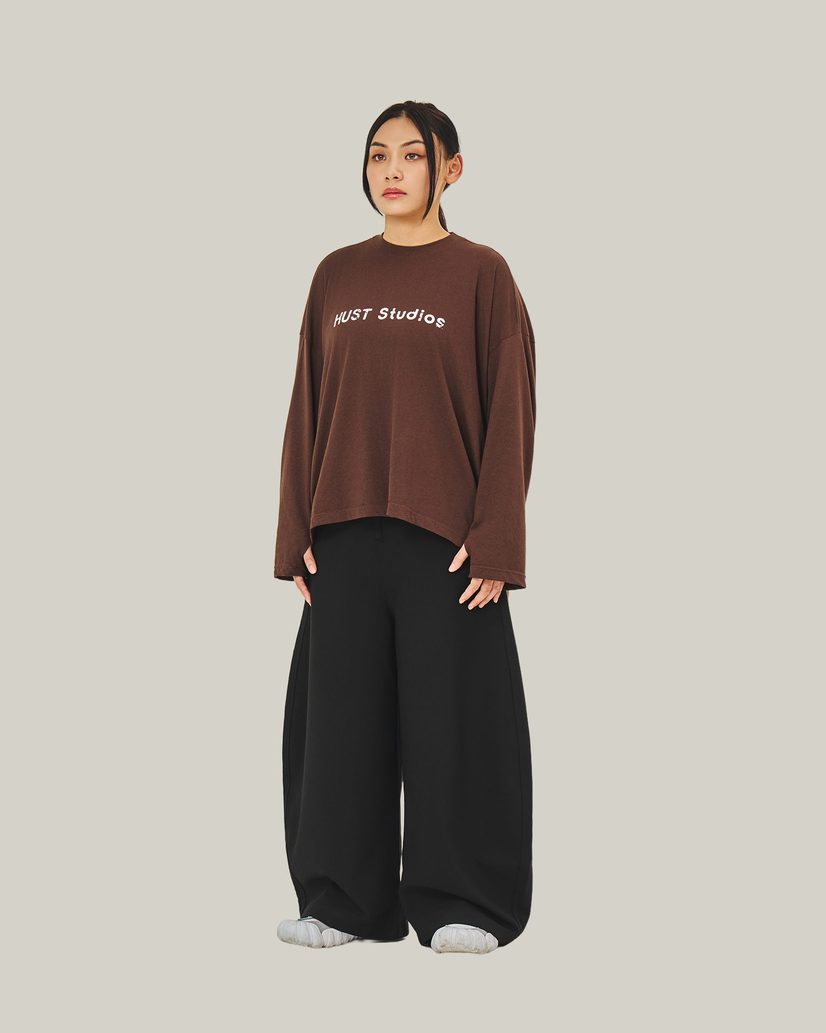 HUST Studios Long-Sleeve T-Shirt in Brown