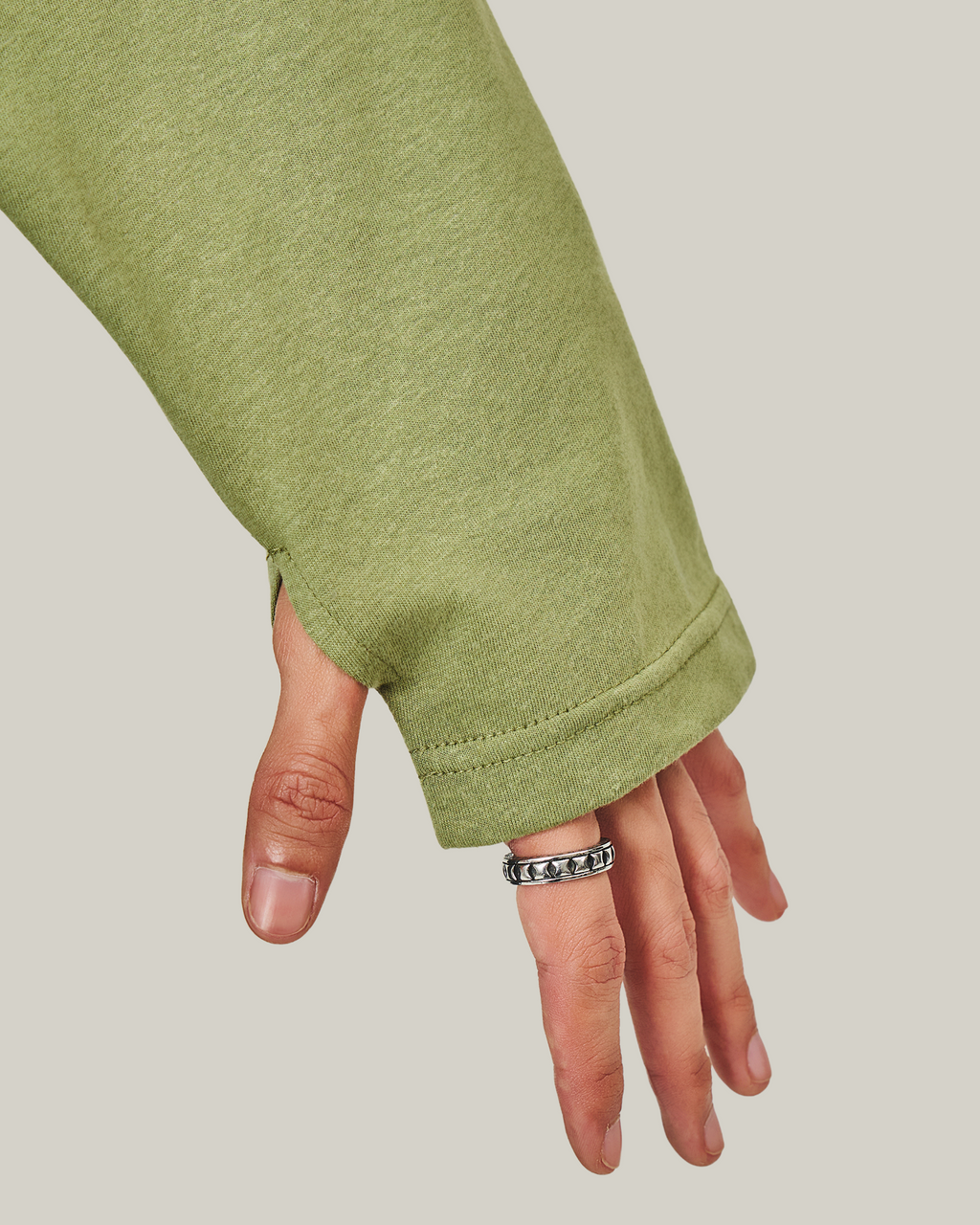 HUST Studios Long-Sleeve T-Shirt in Olive Green