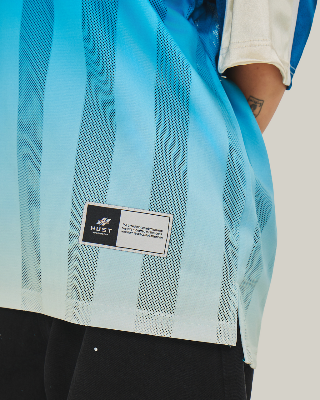 HUST Retro-Athletic Jersey - Blue-Beige