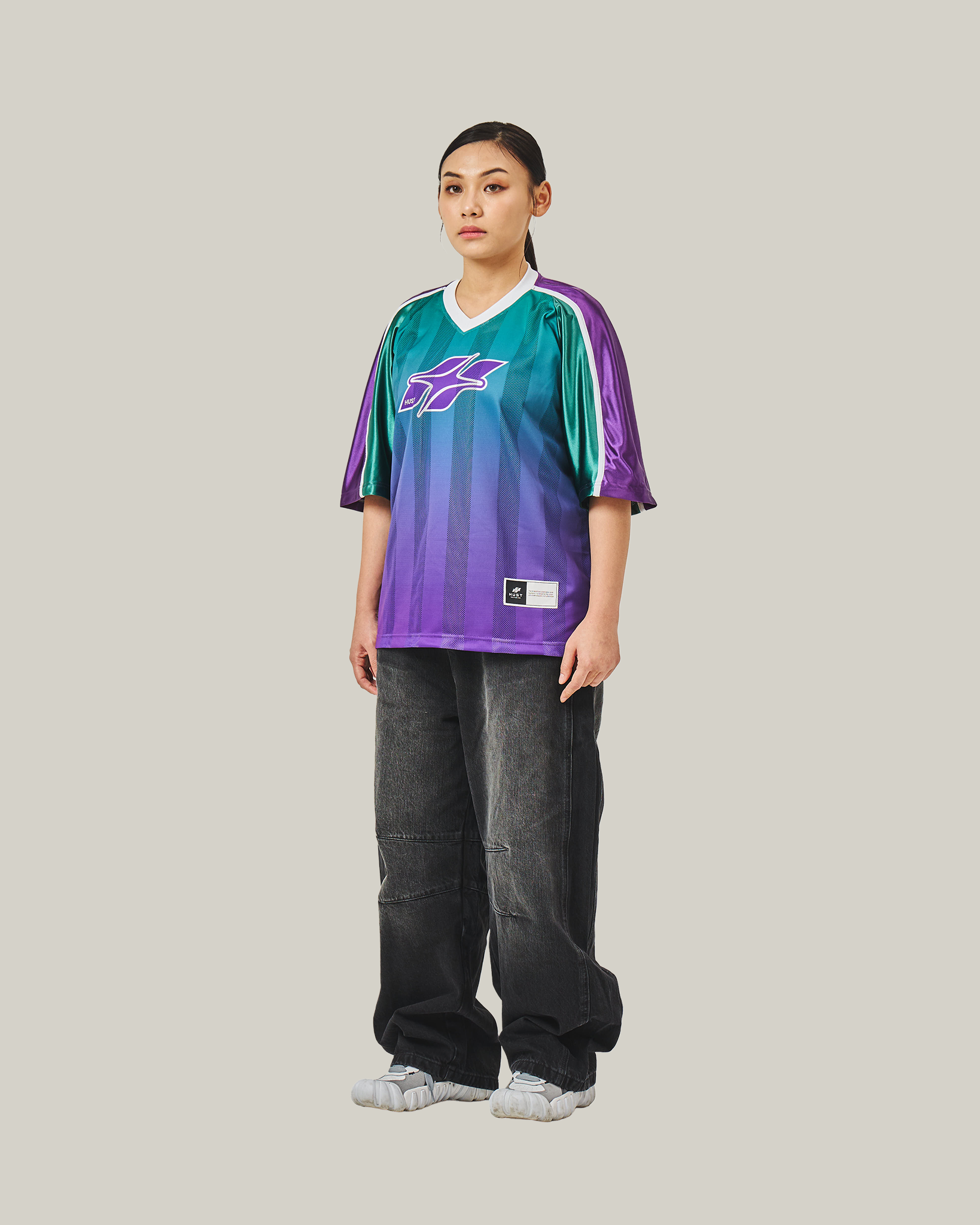 HUST Retro-Athletic Jersey - Green-Purple